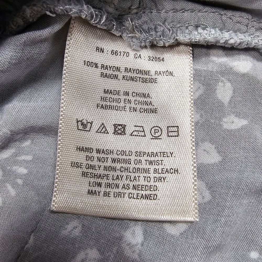 Holding Horses Anthropology Grey Floral Print Ruffle Tunic Top Women's Size XS - Picture 5 of 8